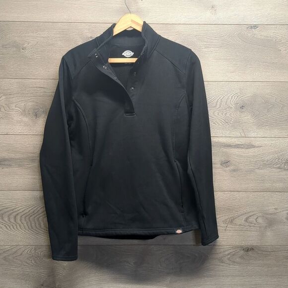 Dickies Pullover Half Button Jacket Black Women's Size Large - Picture 1 of 9